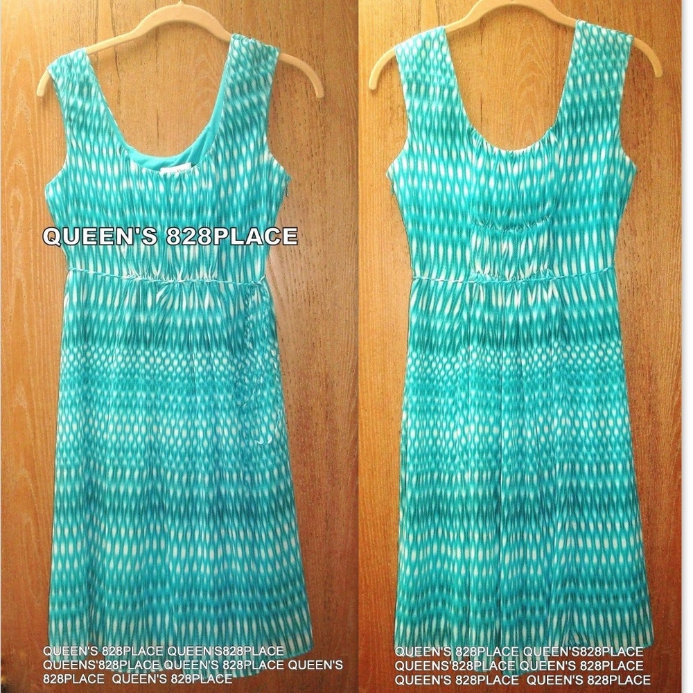 Calvin Klein 6 fit & flare Teal Spring Summer Dress - Picture 3 of 9